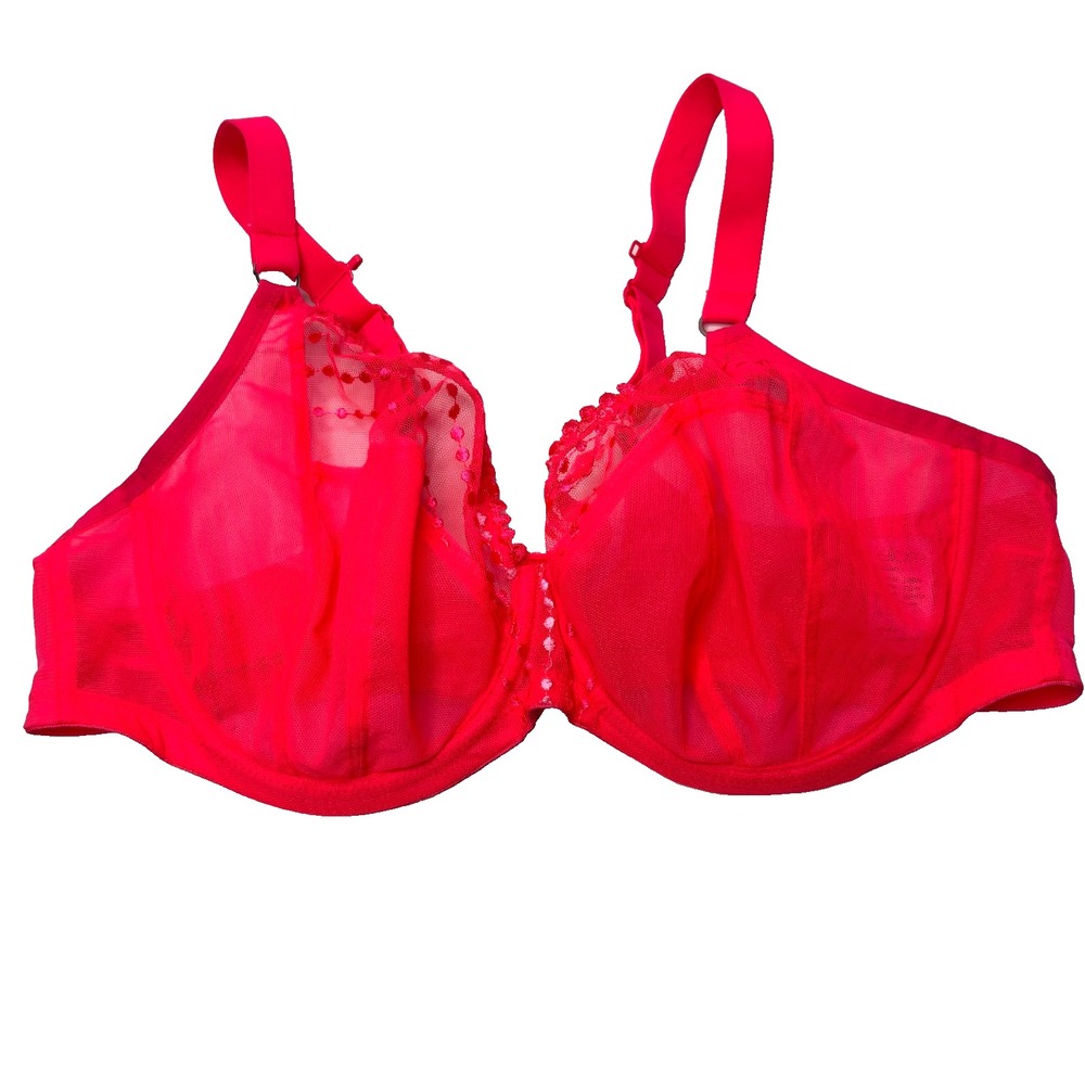 Elomi Matilda 8900 Wide Support Plunge Underwire Bra In Neon Pink, US Size‎ 40DD
